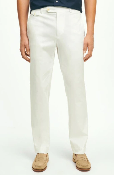 Shop Brooks Brothers Stretch Supima® Cotton Poplin Chinos In White