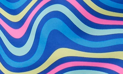 Shop Psycho Bunny Clarkson Wave Print Swim Trunks In Royal Blue