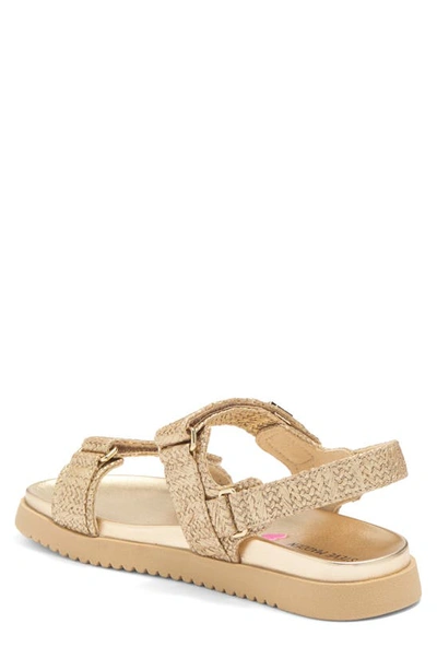 Steve Madden Mona Sandal In Gold Raffia