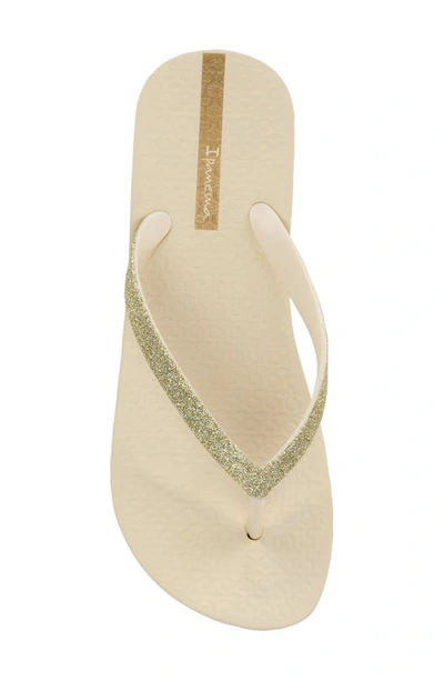 Ipanema Ipa Glitter Wedge Flip Flop In Beige