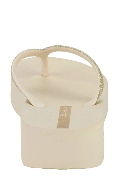 Ipanema Ipa Glitter Wedge Flip Flop In Beige