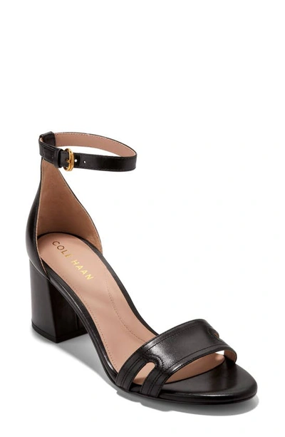 Shop Cole Haan Adelaine Ankle Strap Sandal In Black Leather