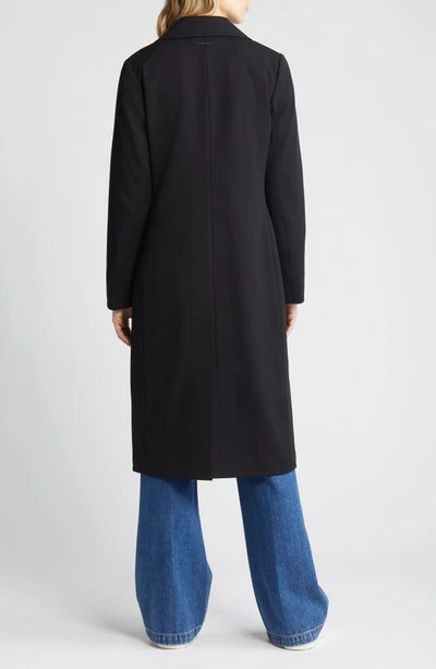 Shop Michael Kors Notched Lapel Longline Coat In Black