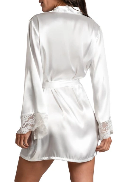 Shop In Bloom By Jonquil Love Me Now Lace Trim Satin Robe In Ivory