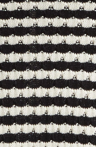 Shop Ramy Brook Jessa Metallic Stripe Sweater Dress In Black/ Ivory Stripe
