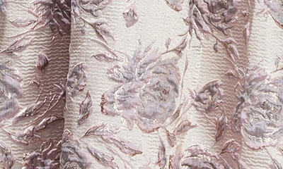 Shop Alex Evenings Metallic Floral Off The Shoulder Jacquard Gown In Mauve