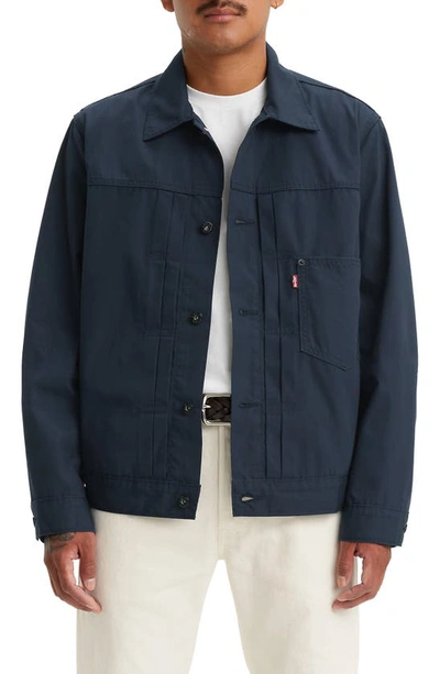 Shop Levi's Type I Poplin Trucker Jacket In Navy Blazer