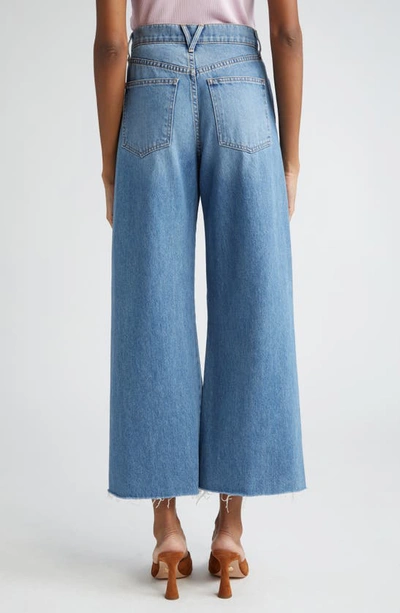 Veronica Beard Taylor Raw Hem High Waist Crop Wide Leg Jeans In Enough Said