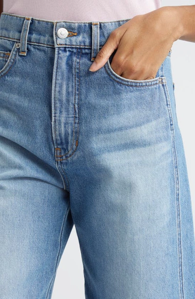 Veronica Beard Taylor Raw Hem High Waist Crop Wide Leg Jeans In Enough Said