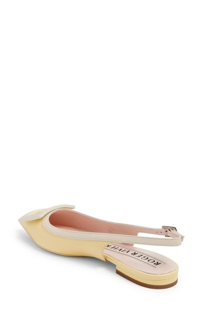 Shop Roger Vivier Gommettine Pointed Toe Slingback Flat In Yellow