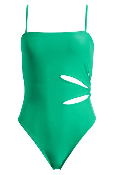 Shop Ramy Brook Sevyn Cutout One-piece Swimsuit In Palm Green