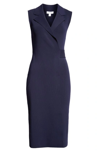 Shop Reiss Elle Sleeveless Midi Dress In Navy
