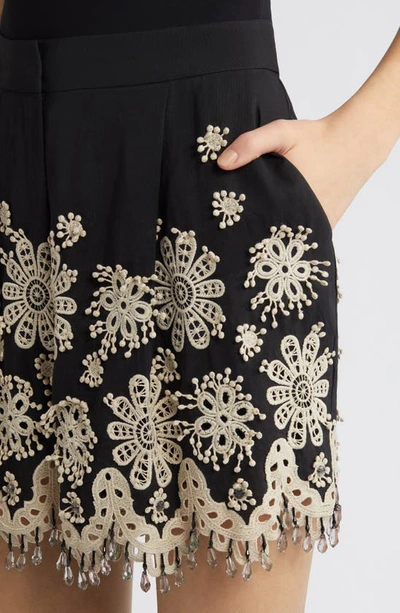 Kobi Halperin Annabel Embroidered Shorts In Black
