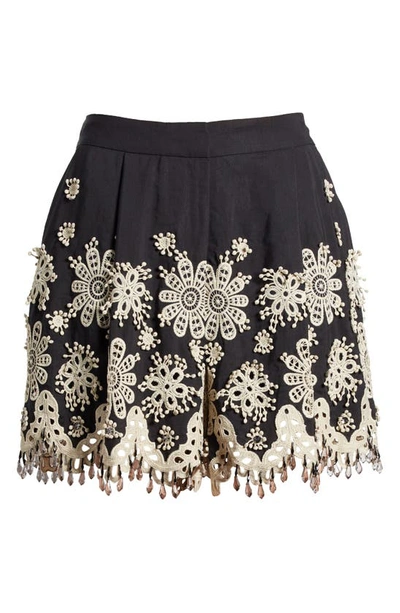 Shop Kobi Halperin Annabel Embroidered Shorts In Black