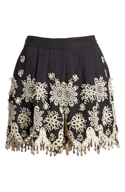 Kobi Halperin Annabel Embroidered Shorts In Black