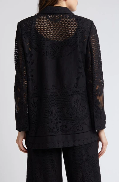 Kobi Halperin Joie Lace Open Front Blazer In Black