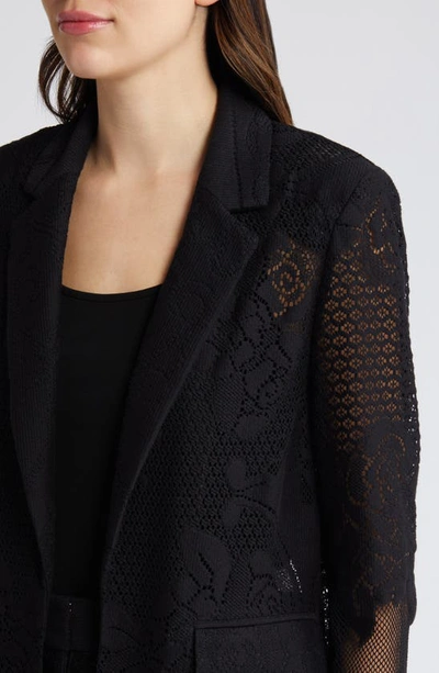 Shop Kobi Halperin Joie Lace Open Front Blazer In Black