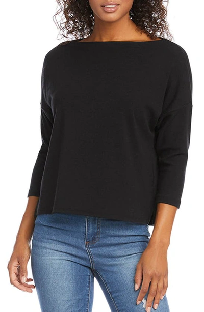 Shop Karen Kane Knit Boatneck Top In Black