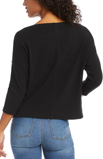 Karen Kane Knit Boatneck Top In Black