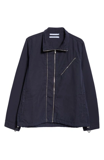 Shop Ranra Kraka Zip Detail Cotton Jacket In Navy