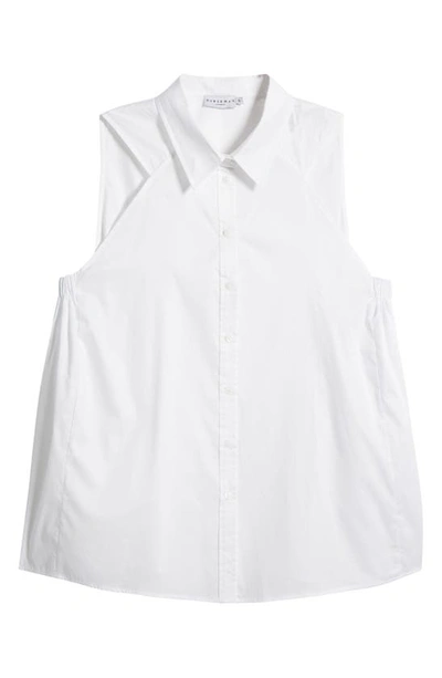 Shop Harshman Ziva Sleeveless Button-up Shirt In White