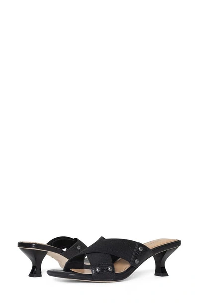 Shop Donald Pliner Rafya Slide Sandal In Black