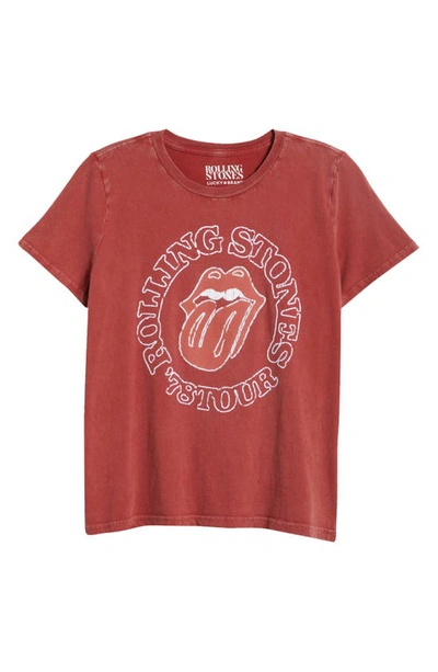 Shop Lucky Brand Rolling Stones '78 Tour Cotton Graphic T-shirt In Brick Red