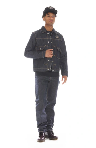 Shop Cult Of Individuality Embroidered Denim Trucker Jacket In Raw