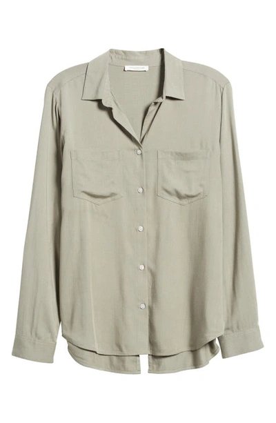 Shop Beachlunchlounge Arlie Button-up Shirt In Olivine