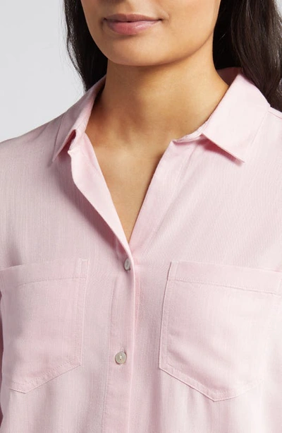 Shop Beachlunchlounge Arlie Button-up Shirt In Pink Quartz