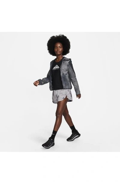 Shop Nike Trail Repel Water Repellent Jacket In Black/ Black