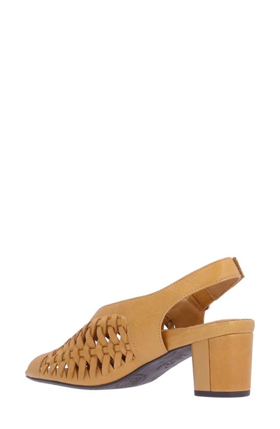 Shop L'amour Des Pieds Myrina Basket Weave Slingback Peep Toe Sandal In Lioness