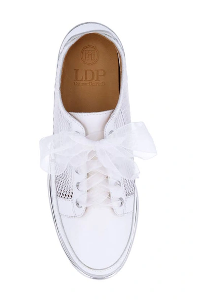 L'amour Des Pieds Zafira Mixed Media Derby In White