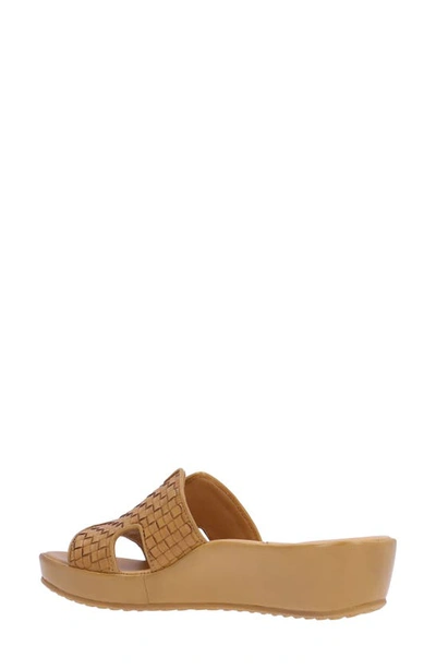 Shop L'amour Des Pieds Cusaro Platform Wedge Slide Sandal In Lioness