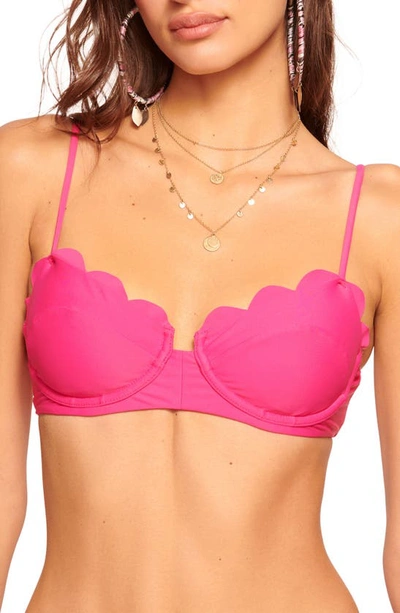 Shop Ramy Brook Leyla Scalloped Underwire Bikini Top In Perfect Pink