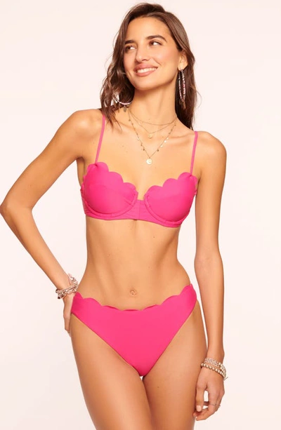 Shop Ramy Brook Leyla Scalloped Underwire Bikini Top In Perfect Pink