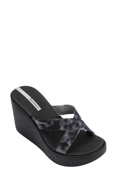 Shop Ipanema Platform Wedge Sandal In Black/ Grey