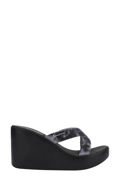 Shop Ipanema Platform Wedge Sandal In Black/ Grey