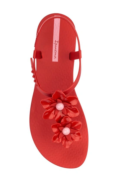 Ipanema Class Duo Flower Fem Sandals In Red