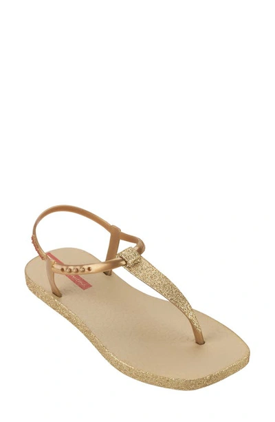 Shop Ipanema Glitter Sandal In Beige/ Gold