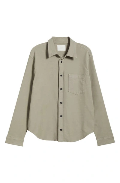 Shop Citizens Of Humanity Luca Bucket Dye Knit Button-up Shirt In Spring Moss