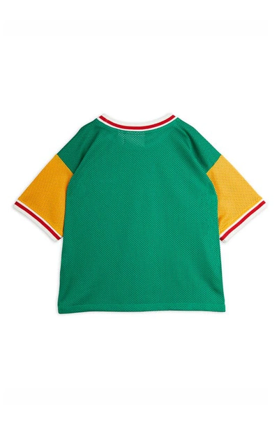 Shop Mini Rodini Kids' Basketball Mesh T-shirt In Green