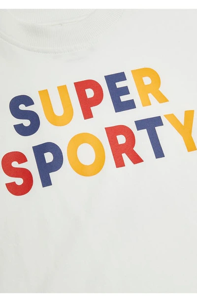 Shop Mini Rodini Kids' Super Sporty Organic Cotton Graphic T-shirt In Off White