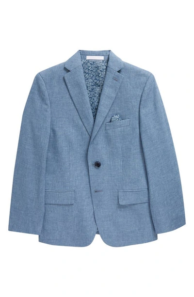 Shop Tallia Kids' Linen Blend Sport Coat In Blue