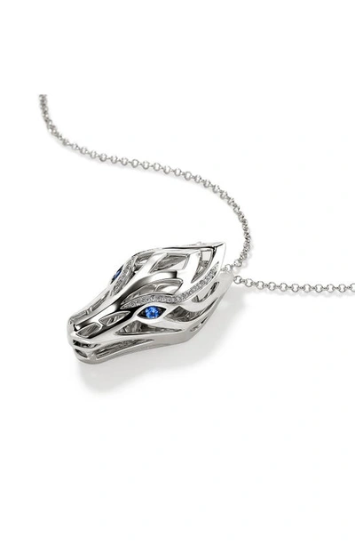 Shop John Hardy Naga Long Pendant Necklace In Silver