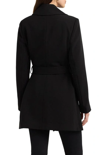 Shop Lauren Ralph Lauren Belted Coat In Dk Navy