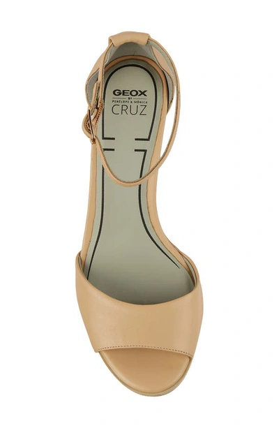 Shop Geox X Pénelope & Mónica Cruz Walk Pleasure Ankle Strap Sandal In Beige