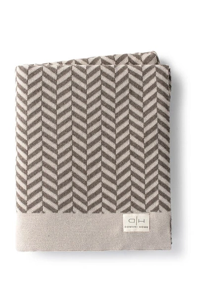 Shop Domani Home Zima Herringbone Knit Throw Blanket In Taupe