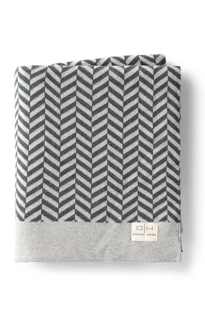 Shop Domani Home Zima Herringbone Knit Throw Blanket In Gray