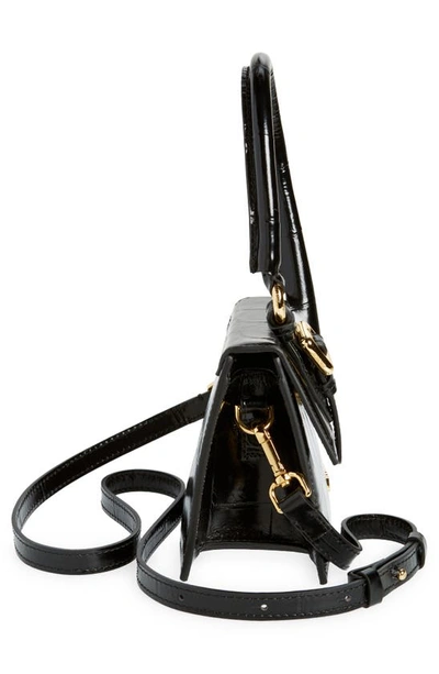 Jacquemus Le Chiquito Croc-embossed Leather Crossbody Bag In Black 990